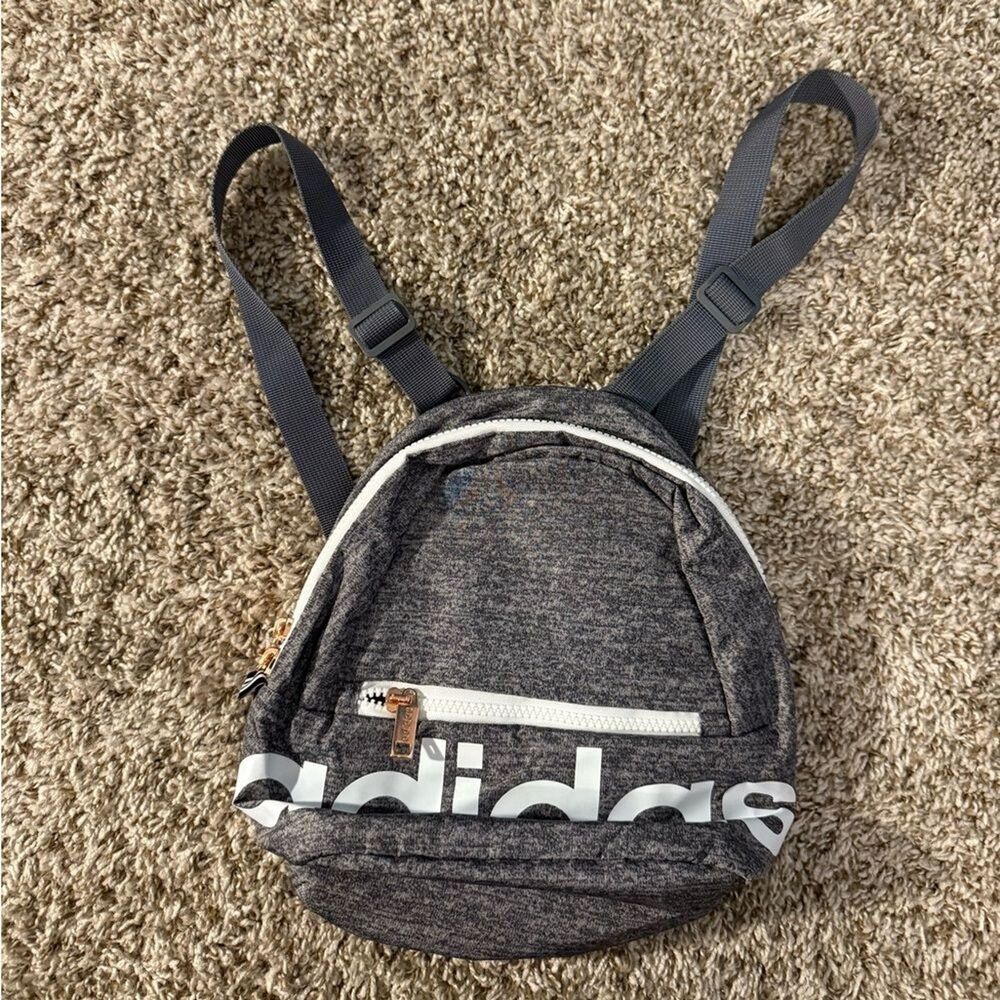 Adidas Linear Mini Backpack Charcoal Heather Gray… - image 5